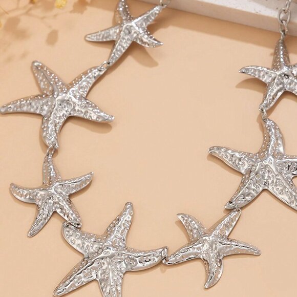 Gold Women's Starfish Waist Chain, Casual or Vacation Necklace - Picture 2 of 9